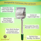 SunGrow Cat Litter Scoop, Stainless Steel Long Handle Chicken Coop Poop Scooper - Image 3