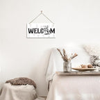 Welcome Sign for Front Door, Welcome Decor Wooden Hanging Sign for Wall Decor - Image 6