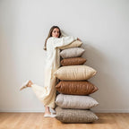 Pack of 4 Neutral Decorative Faux Leather Throw Pillow Covers 20x20 inch - Image 5