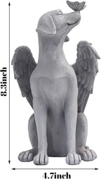 Angel Figurine Memorial Pet Puppy Dog Butterfly Stone Statue - Image 5