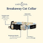 Lucy & Co. Sunshine and Daffodils Breakaway Cat Collar, Adjustable Safety - Image 2