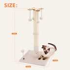 PAWSFANS Cat Scratching Post for Indoor Cats and Kittens, 30inches Tall Sisal - Image 4
