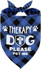 Dog Bandana, Therapy Dog Please Pet Me with, Dogs Scarf Classical Printing by AUII+JO+DESIGN