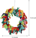 Bird Colorful Cotton Rope Hanging Ring Parrot Preening Grooming Chew Climb - Image 6