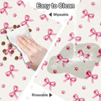 Pink Bow Dog Food Mat for Pet Cat Food Mat, Paws Absorbent Quick Dry Dog Bowl - Image 7
