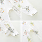 Neutral Baby Clothes Boy Girl Footed Cotton Long Sleeve Double Zipper Onesie - Image 4