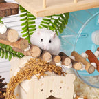Joyzan Rope Ladder Bird Toy, Wood Stairs Climbing Activity Attachment Natural - Image 3