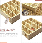 Wooden Hamster Maze Toy Multi-Grid Maze Household Hamster Hideaway Toy Small - Image 5
