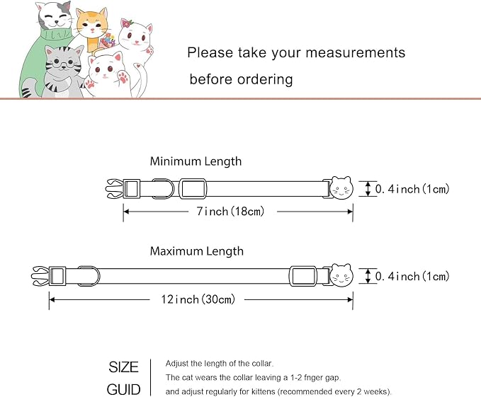 Yizepet Cat Collars with Bells, Breakaway Kitten Collar, Cute Kitty Collar - Image 5