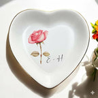 Personalized Floral Jewelry Dish, Engaged Ring Dish, Custom Trinket Dish - Image 5