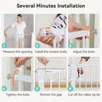 COMOMY 30" Tall Baby Gate for Stairs Doorways, Fits Openings 29.5" to 43.3" Wide - Image 6