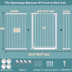 Fairy Baby 38" Extra Tall Dog Gates Indoor, 81.9"-84.6" Extra Wide Baby Gates - Image 2