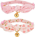 Cotton Bowtie Cat Collar with Bell 2 Pack Adjustable Breakaway Kitten Collars by YUDOTE