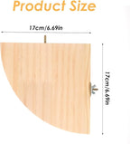 Bird Perch Platform Stand Wooden Parrot Perch Corner 6.7 Inches Fan Shape - Image 2