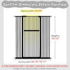 Lumizone Extra Tall Pet Gate 55.12" High Pressure Mounted 50.79"-55.11" Extra - Image 2