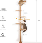 5 Tier Floor to Ceiling Cat Tree Tower - Image 2