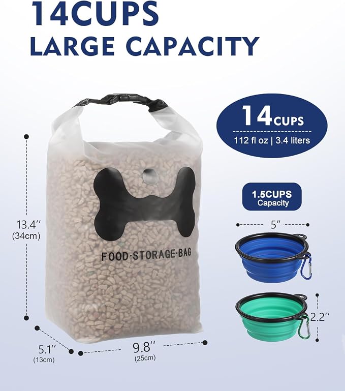 ANVS Silicone Pet Food Storage Bag, 30-Cup Dog Food Travel Bag - Image 4
