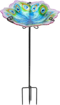 MUMTOP Glass Bird Bath, Garden Outdoor Birdbaths Birdfeeder by MUMTOP