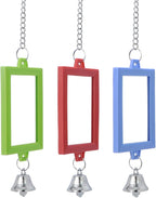 4 PCS Bird Mirror with Bell Parrot Hanging Interactive Playing Toy - Image 4