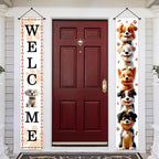 Aperturee Happy Dog Day Porch Banner, 12x72 Inch, Dog Paw Print Design - Image 2