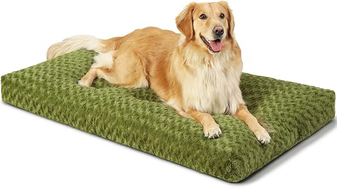 KSIIA Washable Dog Bed Comfy Dog Crate Pad Deluxe Plush Pet Bed Non-Slip Kennel by KSIIAPetProducts