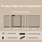 WAOWAO Baby Gate 71.65-85.03" Extra Wide Pressure Mounted Walk Through Swing - Image 6