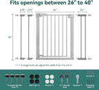 BABELIO 36" Tall Baby Gate, 26-40" Wide Auto Close Pet Gate, PressGuard C5 - Image 6