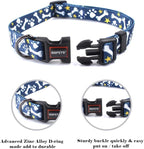QQPETS Adjustable Soft Dog Collar: Print Flower Pink Multicolor Cute Patterns - Image 2