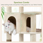 Globlazer Extra Large Platform Cat Tree, 65in Tall Sturdy Cat Tree - Image 4
