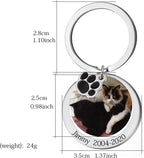 Custom Pet Photo Keychain Personalized Photo Pawprint Dog Tag Keychain Engraved - Image 3