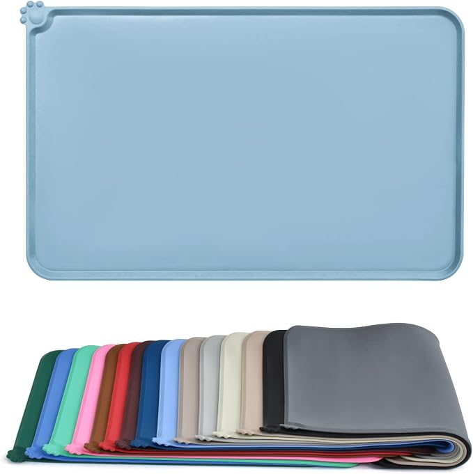 AUDWUD Silicone Waterproof Pet Feeding Mats, Anti Slip Bowl Pad, Dog Mat by AUDWUD