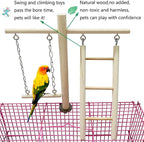 PINVNBY Bird Playground, Wood Parrot Play Gym Stand Perch Bird Cage Accessories - Image 5
