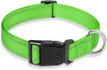 Reflective Dog Collar with Buckle Adjustable Safety Nylon Collars by BOOMIBOO
