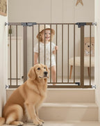 29.5-40.5" Baby Gate for Stairs, Dog Gate for Doorways, Walk Thru Auto Close by PLZOIT-Baby