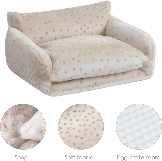 Hollypet Cat Bed Fluffy Plush Mutifuctional Double-Layer Soft Pet Couch - Image 5