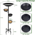 BOLITE Bird Bath for Outside, Metal Freestanding Birdbaths - Image 9