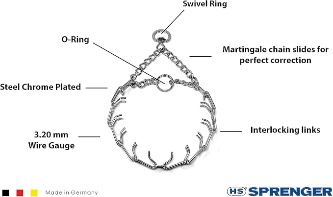 Herm Sprenger Prong Dog Training Collar, 3.2mm x 23in Medium, Ultra-Plus Chrome - Image 2