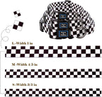 Roses&Poetry Dog Collar with Colourful Checkered Patterns, Adjustable Durable - Image 3
