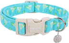 DOGWONG Cotton Dog Collar, Spring Summer Dog Collar Durable Soft Natural Fabric by DOGWONG