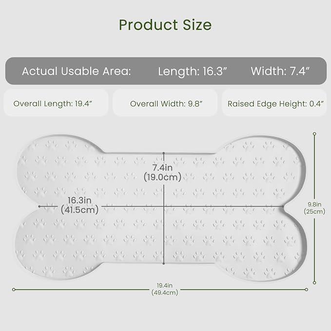 Dog Food Mat Anti-Slip Silicone Dog Bowl Mat Thicker Pet Placemat Waterproof - Image 2