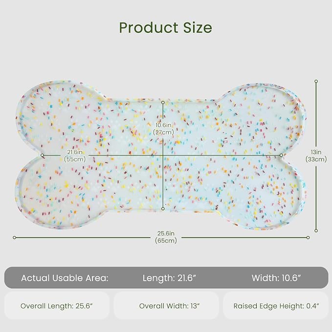 Dog Food Mat Anti-Slip Silicone Dog Bowl Mat Thicker Pet Placemat Waterproof - Image 2