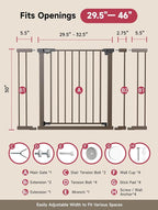 Baby Gate for Stairs, Stairs and Doorways Child Gate Pressure Mounted Safety - Image 6