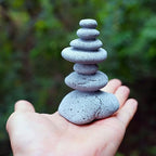 OwMell Balanced Stones Cairn Statue Garden Decor, Stacked Zen Rock Stone by OwMell