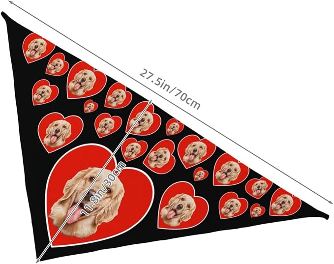 Custom Dog Bandana for Cat Dog Pet Add Your Design Personalized Neckwear - Image 5
