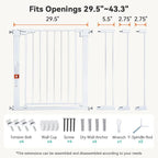 COMOMY 30" Tall Baby Gate for Stairs Doorways, Fits Openings 29.5" to 43.3" Wide - Image 5