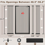 Fairy Baby 51.18" Extra Tall Pet Cat Gate, 48.5"-56.2" Extra Wide Baby Gate - Image 2