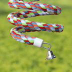 Rope Bungee Perch Bird, 83inch Kintor Pure Natural Colorful Bead Cage Chewing - Image 5
