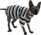 Vintage Stripes Sphynx Hairless Cats Shirt Cotton Cat Turtleneck Pet Clothes - Image 2
