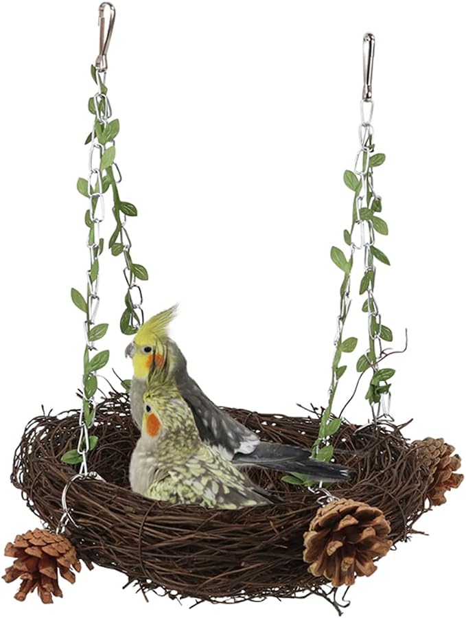 Natural Rattan Nest Small Medium Large Bird Swing - Image 3