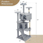 Athena Collection Cat Tree, 77 Inch Cat Tower - Image 2
